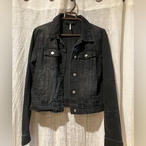 Free People Black Jean Jacket